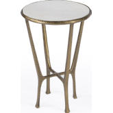 Switlania Side Table in White Marble & Gold