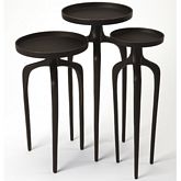 Franco Scatter Table Set in Distressed Black Aluminum