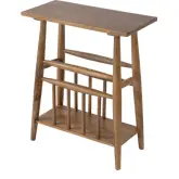 Bowen 20"W Side Table w/ Magazine Holder in Natural Solid Wood