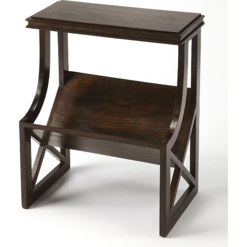 Pascal Book Accent Table in Dark Brown Mango Wood