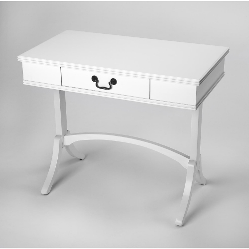 Alta 1 Drawer Writing Desk in White Wood