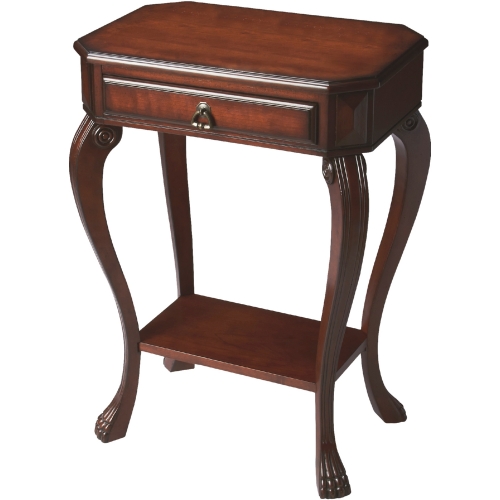Channing Console Table in Cherry Dark Brown Finish Wood