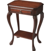 Channing Console Table in Cherry Dark Brown Finish Wood