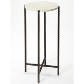 Nigella Round Accent Table in Marble & Iron