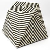 Zanzibar Accent Table in Ivory with Black Bone Inlay