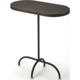Cleo Oval End Table in Black & Gold
