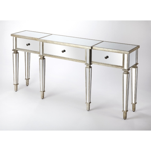 Hayworth Console Table in Mirror & Antique Gold