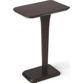 Patton Pedestal Side Table in Cocoa Brown Wood