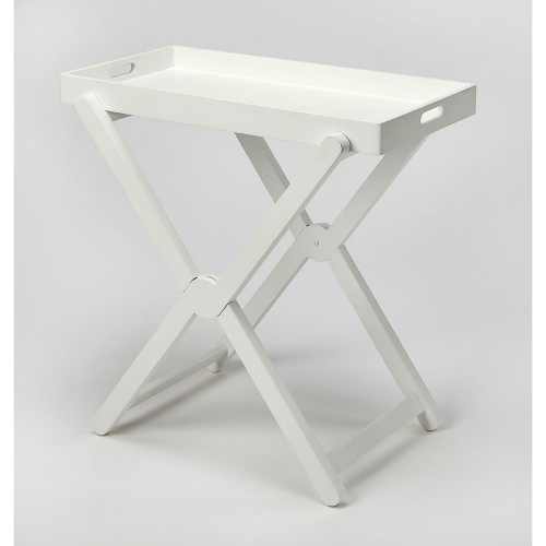 Edna Tray Side Table in White Mango Wood