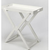 Edna Tray Side Table in White Mango Wood