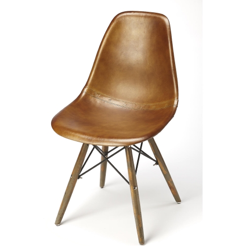 Orson Dining Chair in Brown Leather