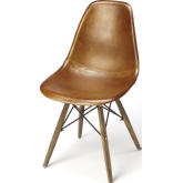 Orson Dining Chair in Brown Leather