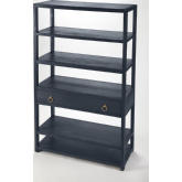 Lark Bookcase in Navy Blue Finish Wood