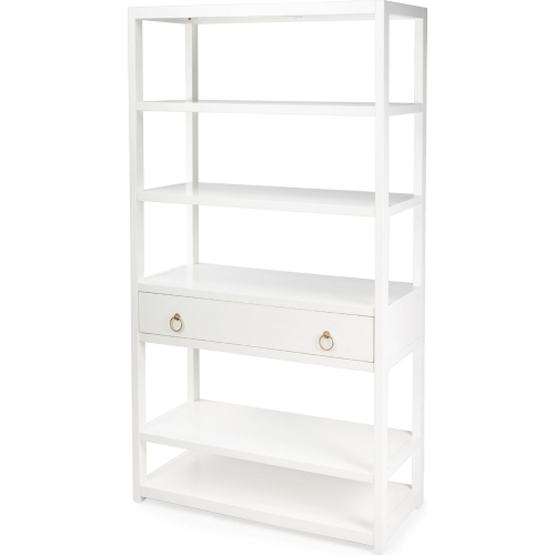 Lark Bookcase in White Finish Wood