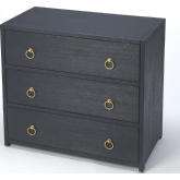 Lark 3 Drawer Chest in Navy Blue Finish Wood