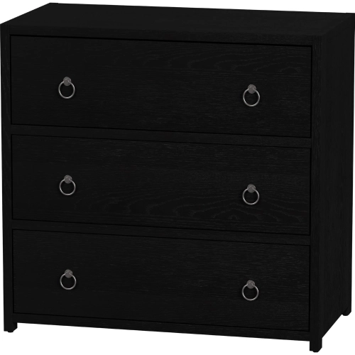 Lark 34" 3 Drawer Dresser in Distressed Washed Black Wood