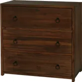 Lark 34" 3 Drawer Dresser in Distressed Walnut Brown Wood