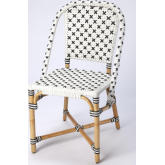 Tenor Dining Chair in White & Black Poly & Rattan