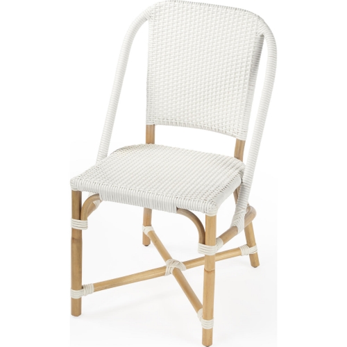 Tenor Dining Chair in White Poly & Rattan