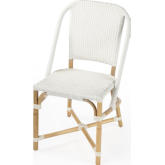 Tenor Dining Chair in White Poly & Rattan