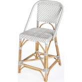 Solstice Counter Stool in White & Gray Poly & Rattan