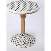 Tenor Bistro Table in White & Black Poly & Rattan