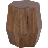 Gulchatai Hexagon Side Table in Natural Finish Wood