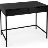 Belka 2 Drawer Desk in Black Wood & Iron