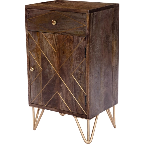 Alda Chest in Wood with Brass Metal Inlay