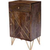 Alda Chest in Wood with Brass Metal Inlay