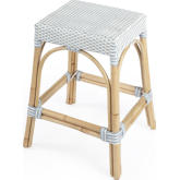 Robias Counter Stool in Twilight Blue & White Poly & Rattan