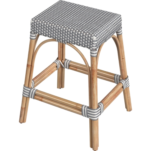 Tobias 24.5"H Counter Stool in Gray Poly & Rattan