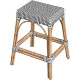 Tobias 24.5"H Counter Stool in Gray Poly & Rattan