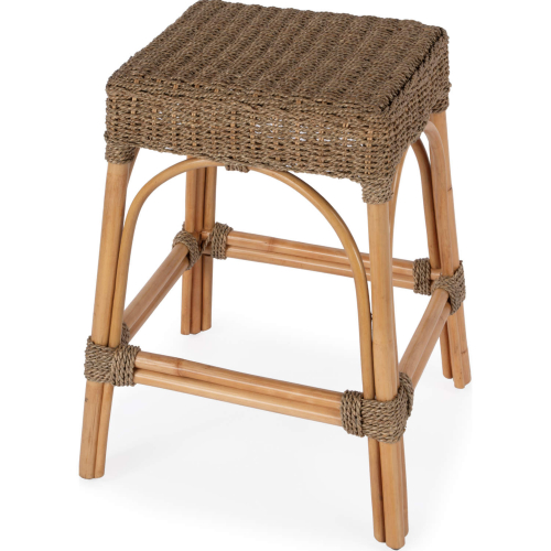 Robias 24.5" Counter Stool in Light Brown Mendong Grass & Natural Rattan