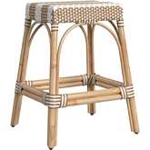 Robias 24.5" Counter Stool in Beige Diamond PE Rattan