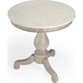 Danielle Side Table in Rustic Gray & Ivory Marble
