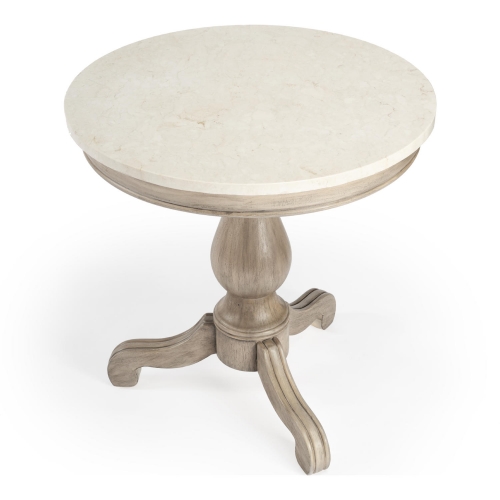 Danielle Side Table in Beige & Ivory Marble