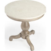 Danielle Side Table in Beige & Ivory Marble