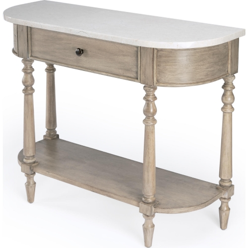 Danielle Console Table in Beige & Ivory Marble