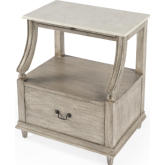 Danielle Nightstand in Rustic Gray & Ivory Marble