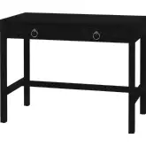 Lark 40" 2 Drawer Writing Desk in Distressed Washed Black Wood