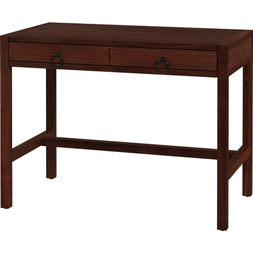 Lark 40" 2 Drawer Writing Desk in Distressed Brown Wood