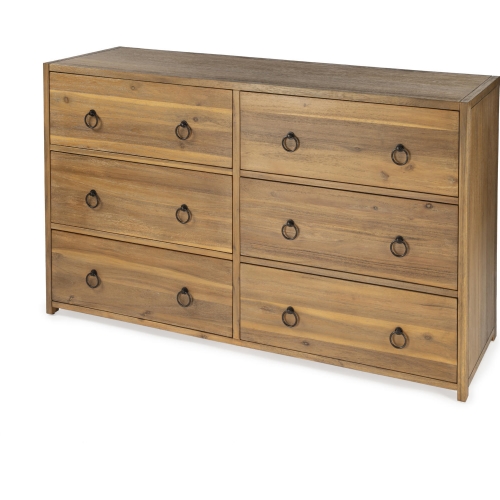 Lark 6 Drawer Dresser in Natural Finish