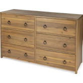 Lark 6 Drawer Dresser in Natural Finish