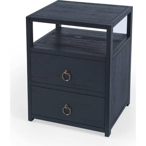 Lark Nightstand in Navy Blue Finish Wood