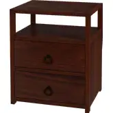 Lark 21" 2 Drawer Nightstand with Shelf in Distressed Brown