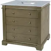 Hanson 36" Single Sink Bathroom Vanity Set in Marble & Light Oak Finish Wood