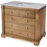 Rochelle 42" Single Bathroom Vanity in Wood & Carrera Marble