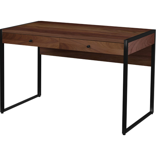Drake 2 Drawer Writing Desk in Walnut Brown Finish