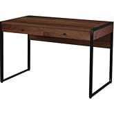 Drake 2 Drawer Writing Desk in Walnut Brown Finish